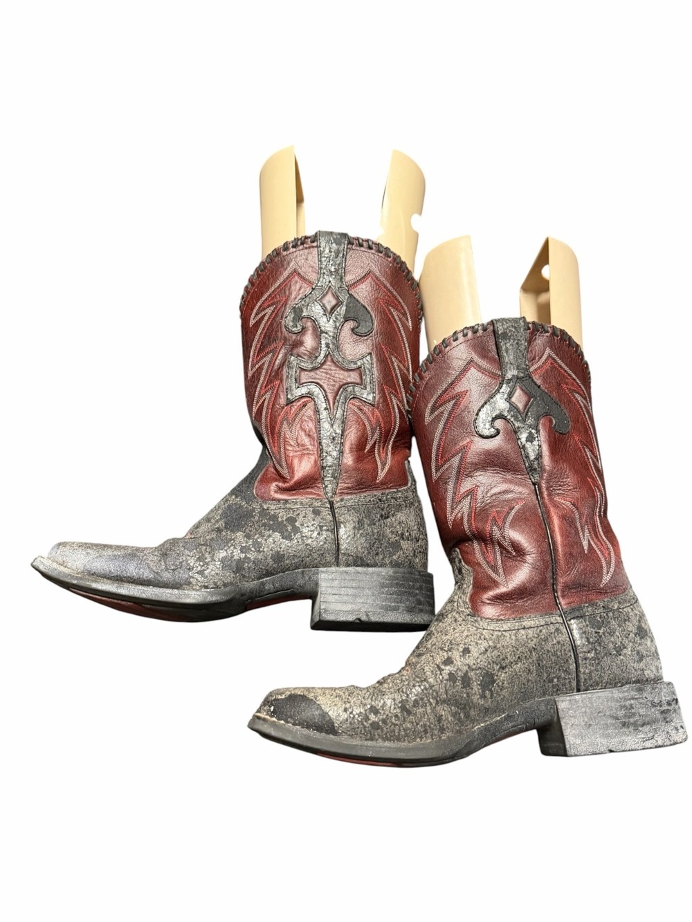 Ariat rare Red and Gray Western Cowboy Boots, used